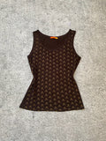 Fishbone Brown Grunge Skull Tank Top Fishbone