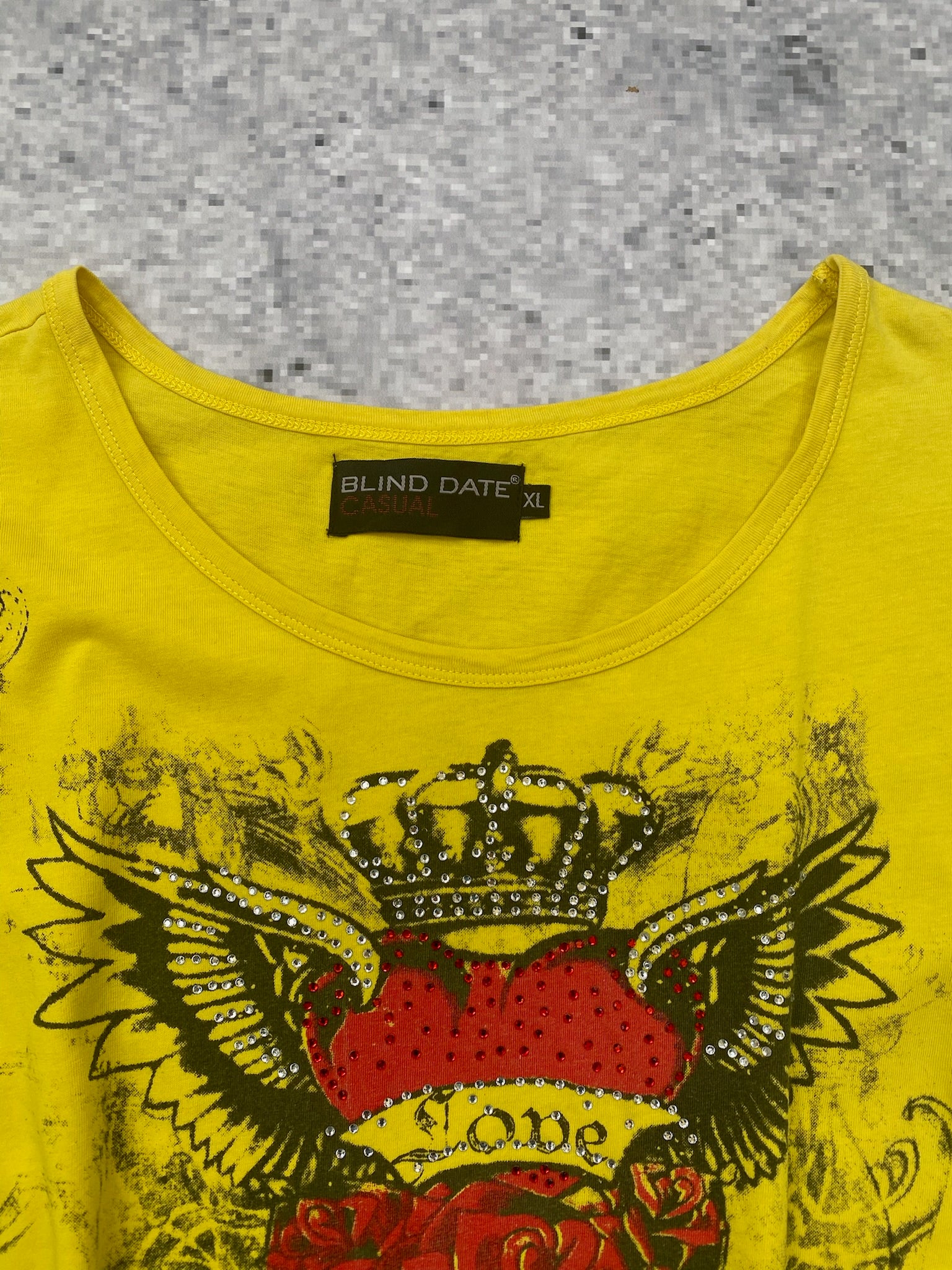 2000s Blind Date Grunge Yellow Top