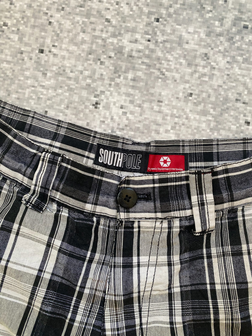 SouthPole Plaid Long Shorts
