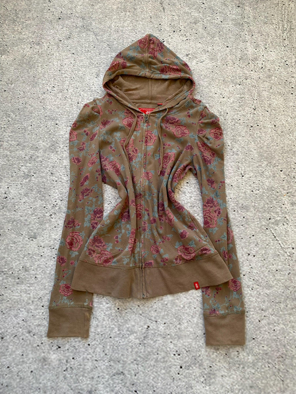 Floral Edc Y2k Ruched Cotton Hoodie  ⚡️