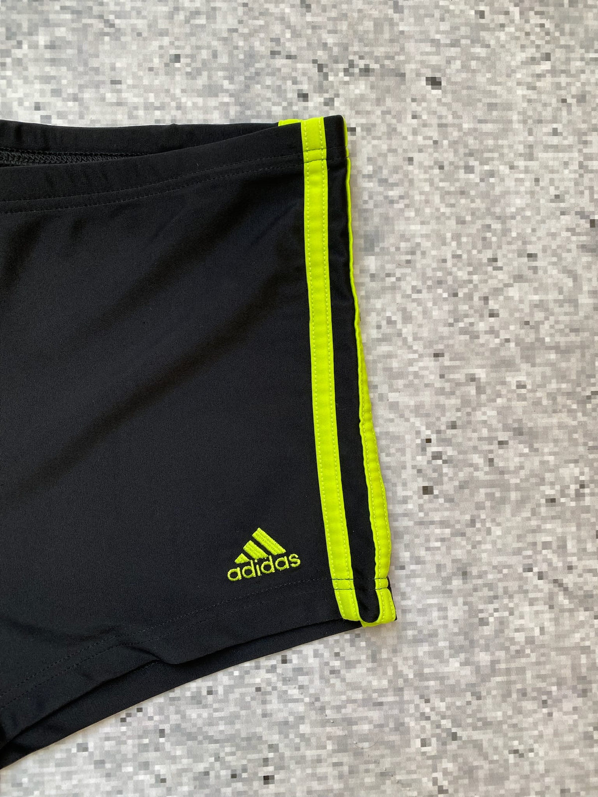 2000s Adidas Infinitex Neon Yellow Stripes Swimmimg Shorts