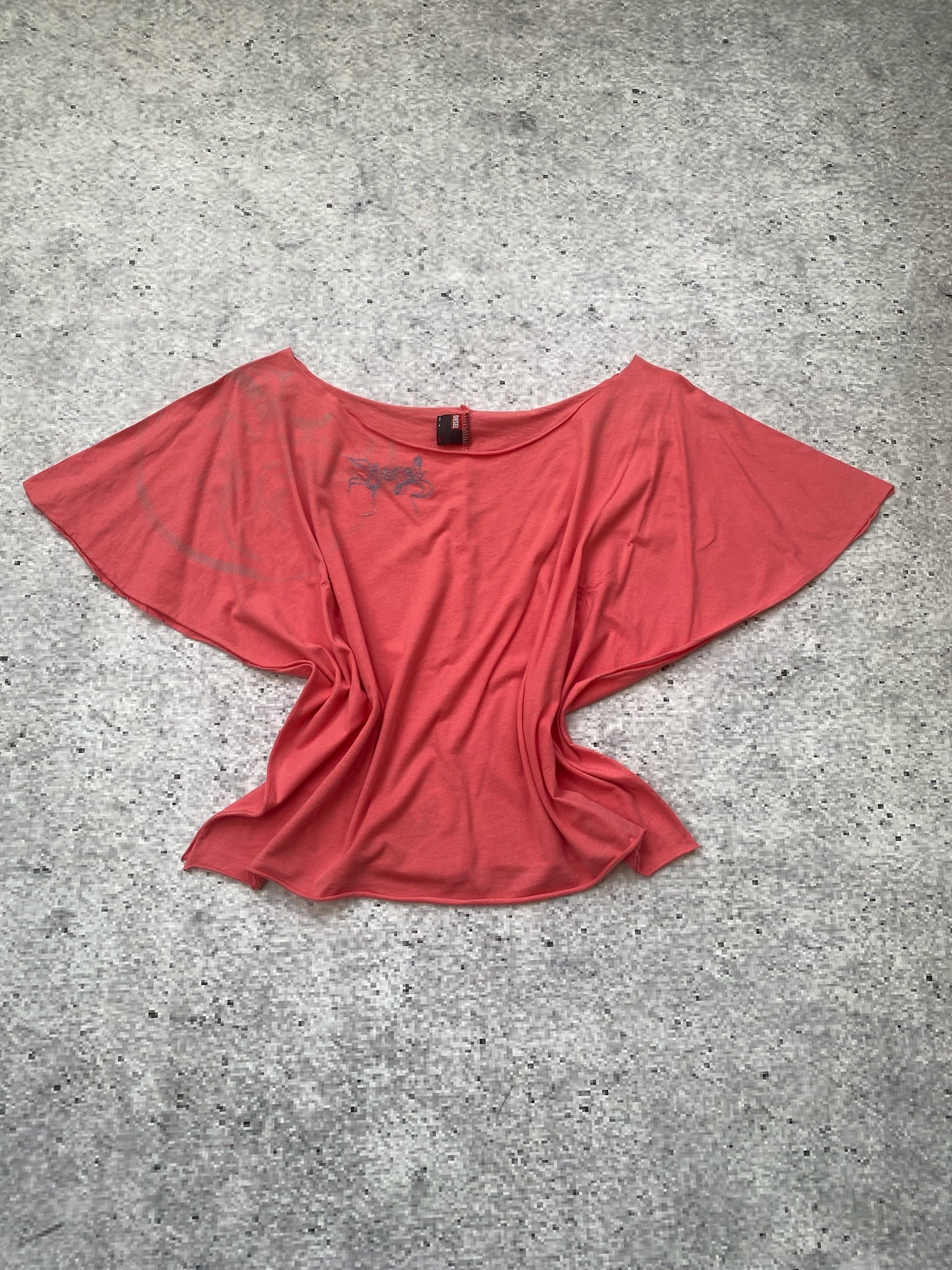 Pink Off Shoulder Draped 2010s Diesel Top