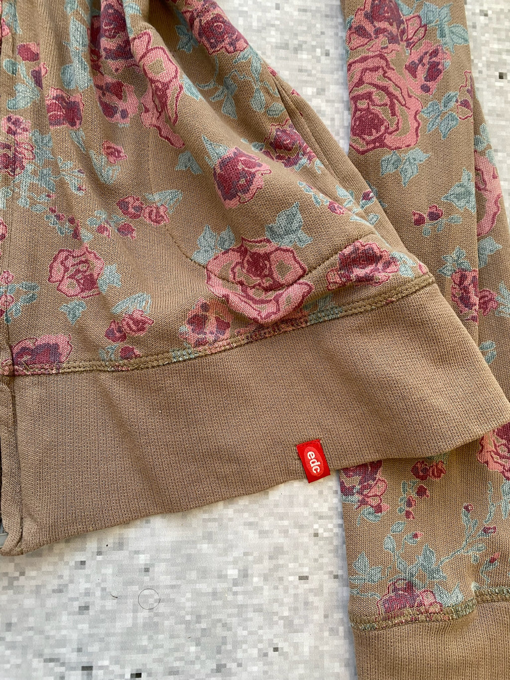 Floral Edc Y2k Ruched Cotton Hoodie  ⚡️