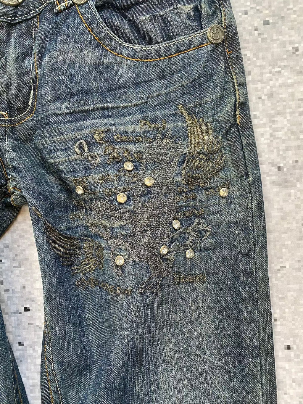 Explosion Darkwash Low Rise Straight Jeans (in tags)