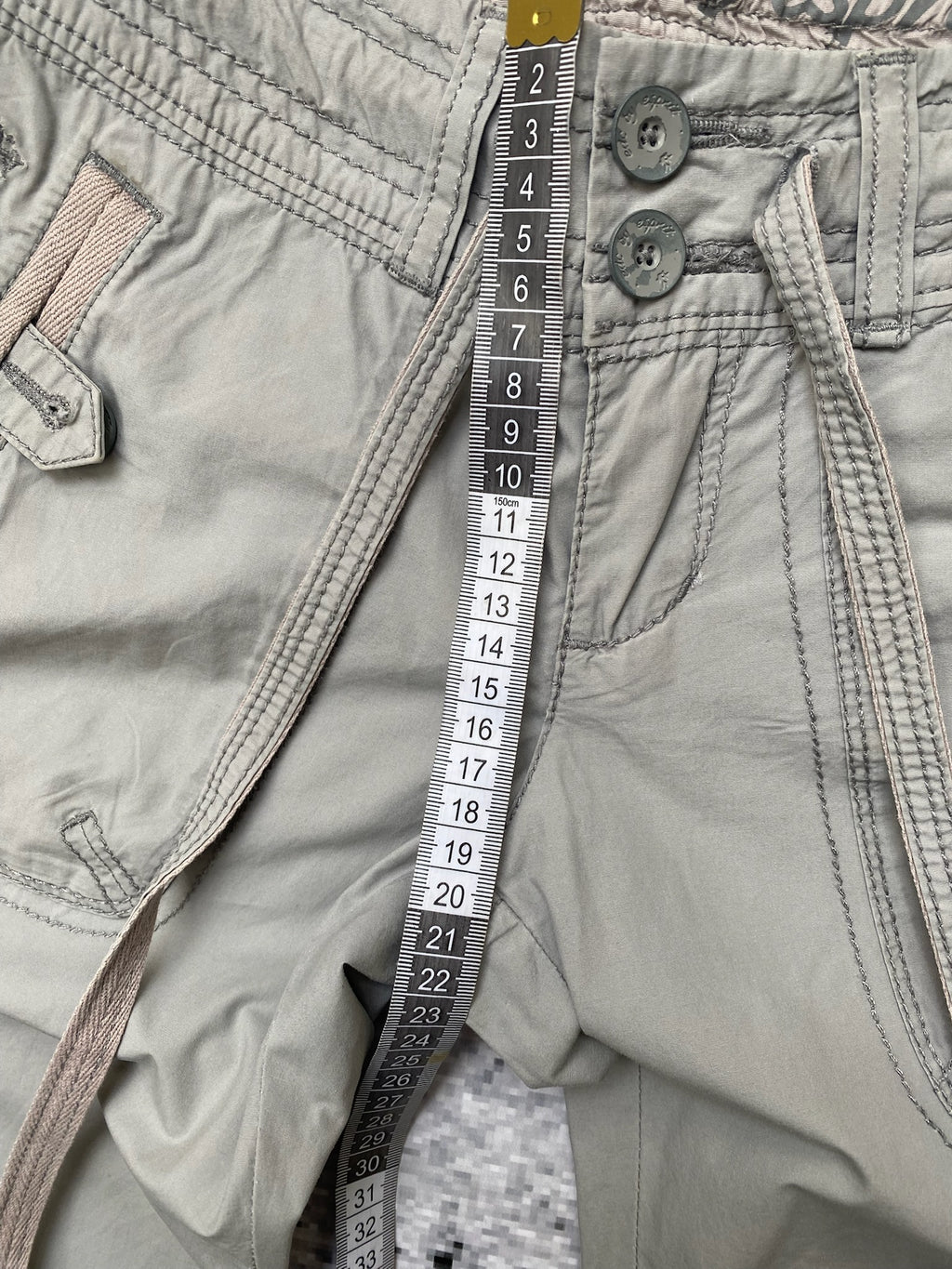 espirit gray low waisted cargo pants