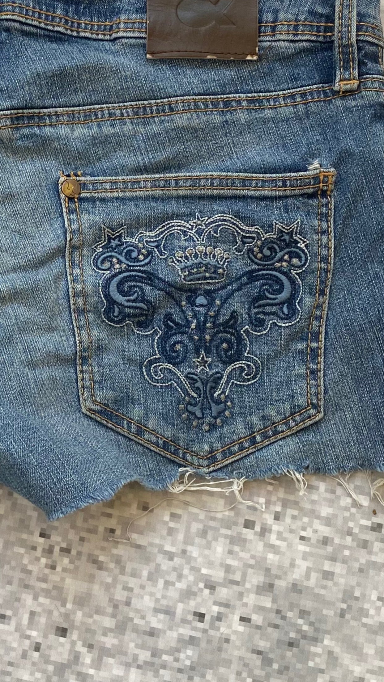 Low waisted Embroidered Microshorts
