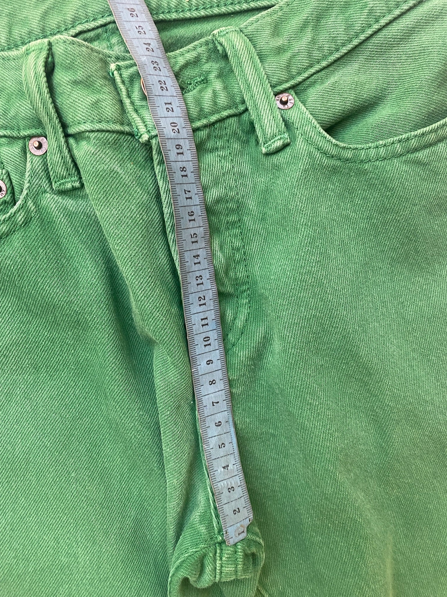 twee A&F forest green skinny jeans