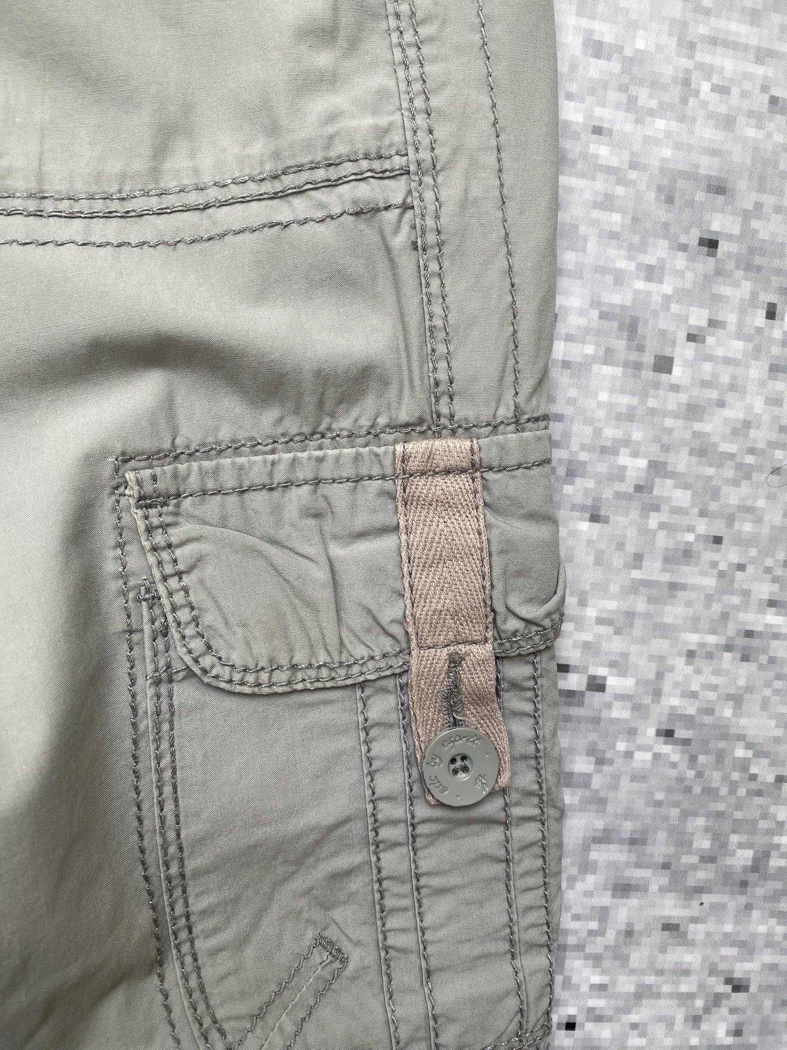 espirit gray low waisted cargo pants