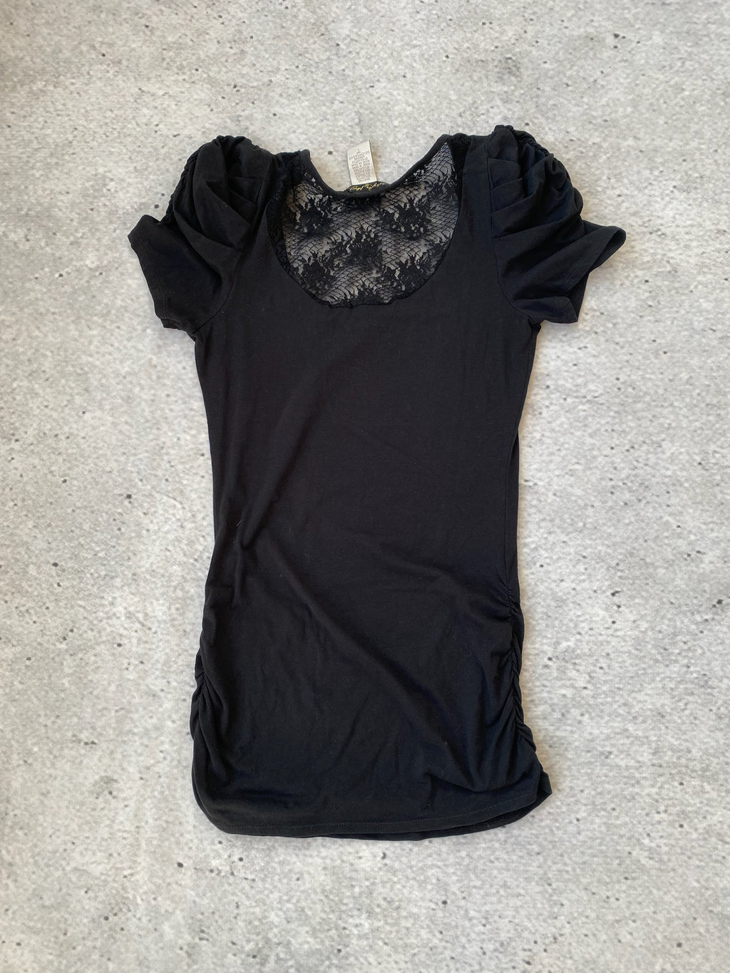 back see-through lace short-sleeved "Baby Phat" top