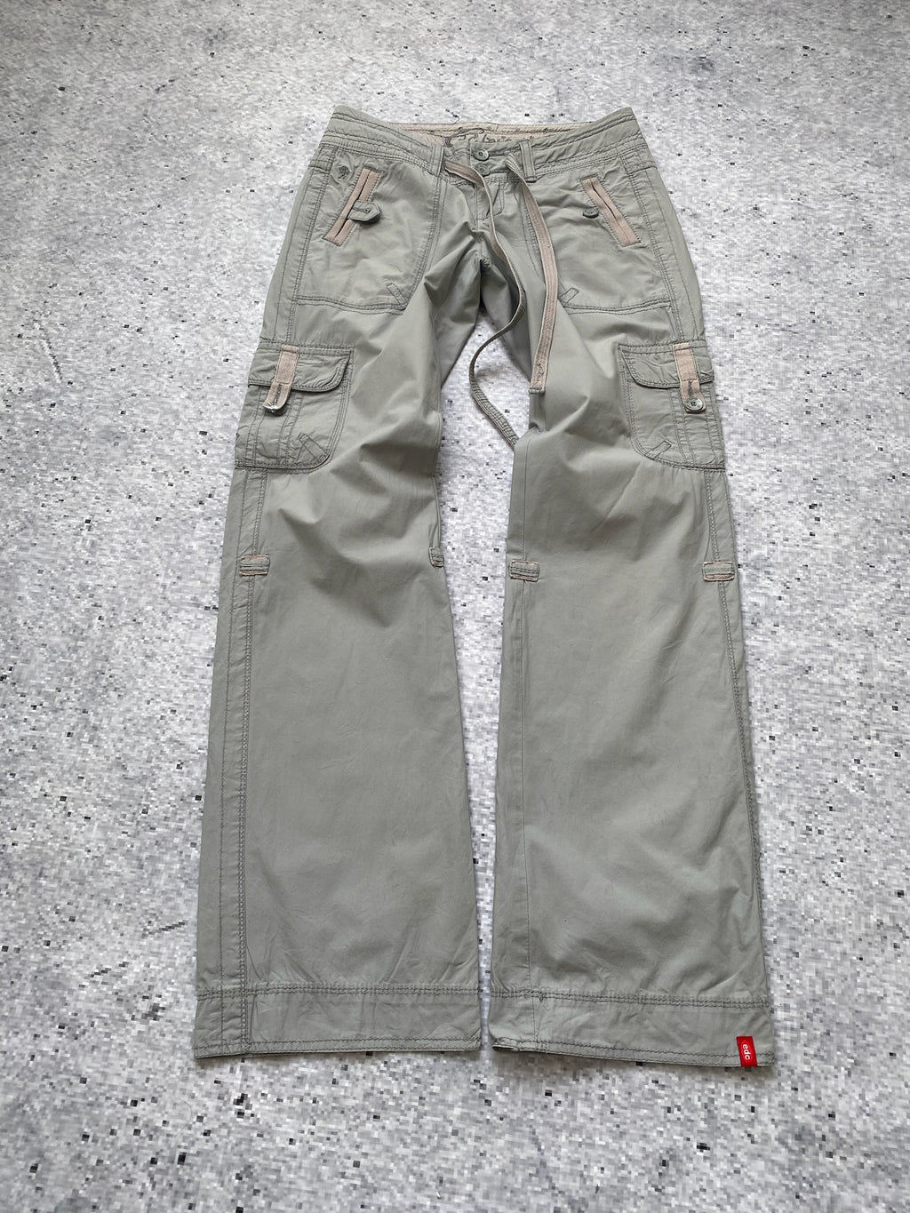 espirit gray low waisted cargo pants