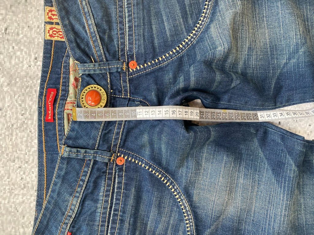 Indian Rose Ultra Low Waisted Flared 2000s jeans