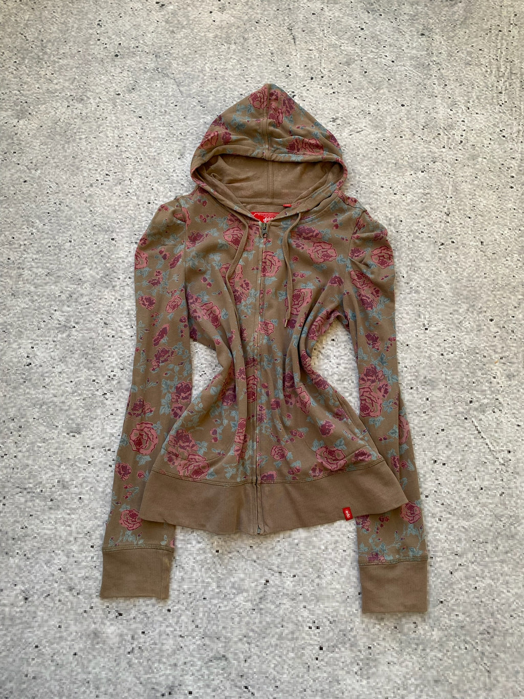 Floral Edc Y2k Ruched Cotton Hoodie  ⚡️