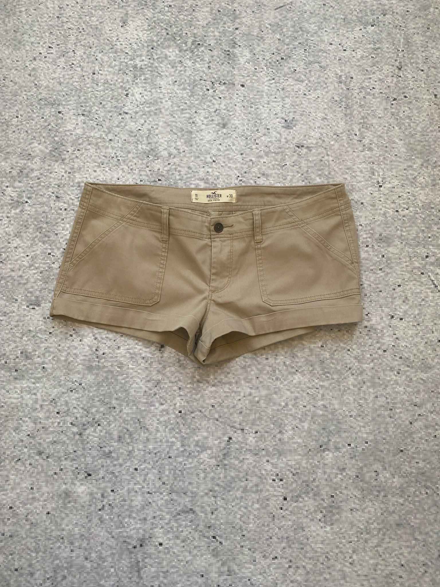 2000s Hollister Beige Low Waisted Microshorts