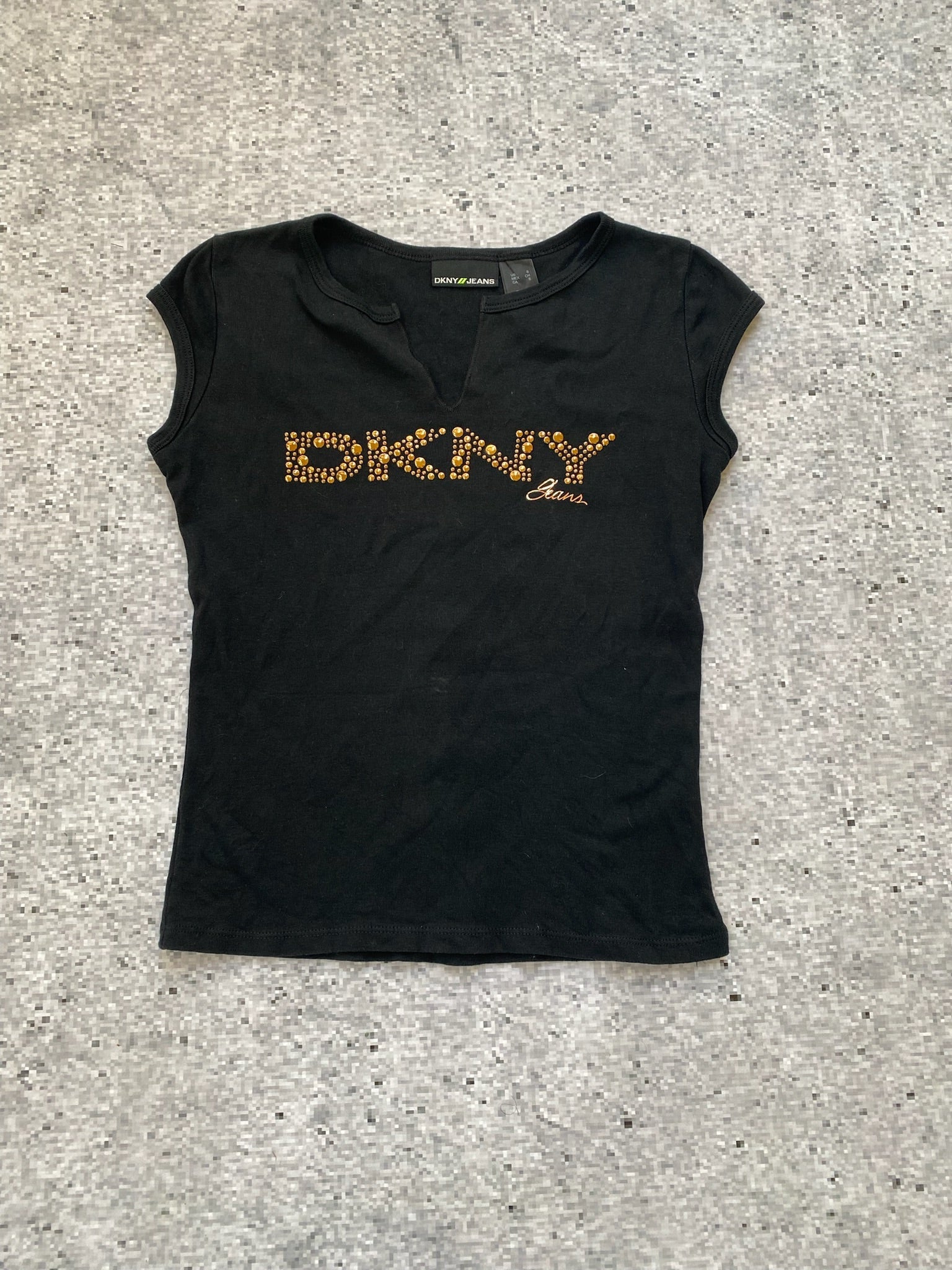 2000s DKNY studded black top