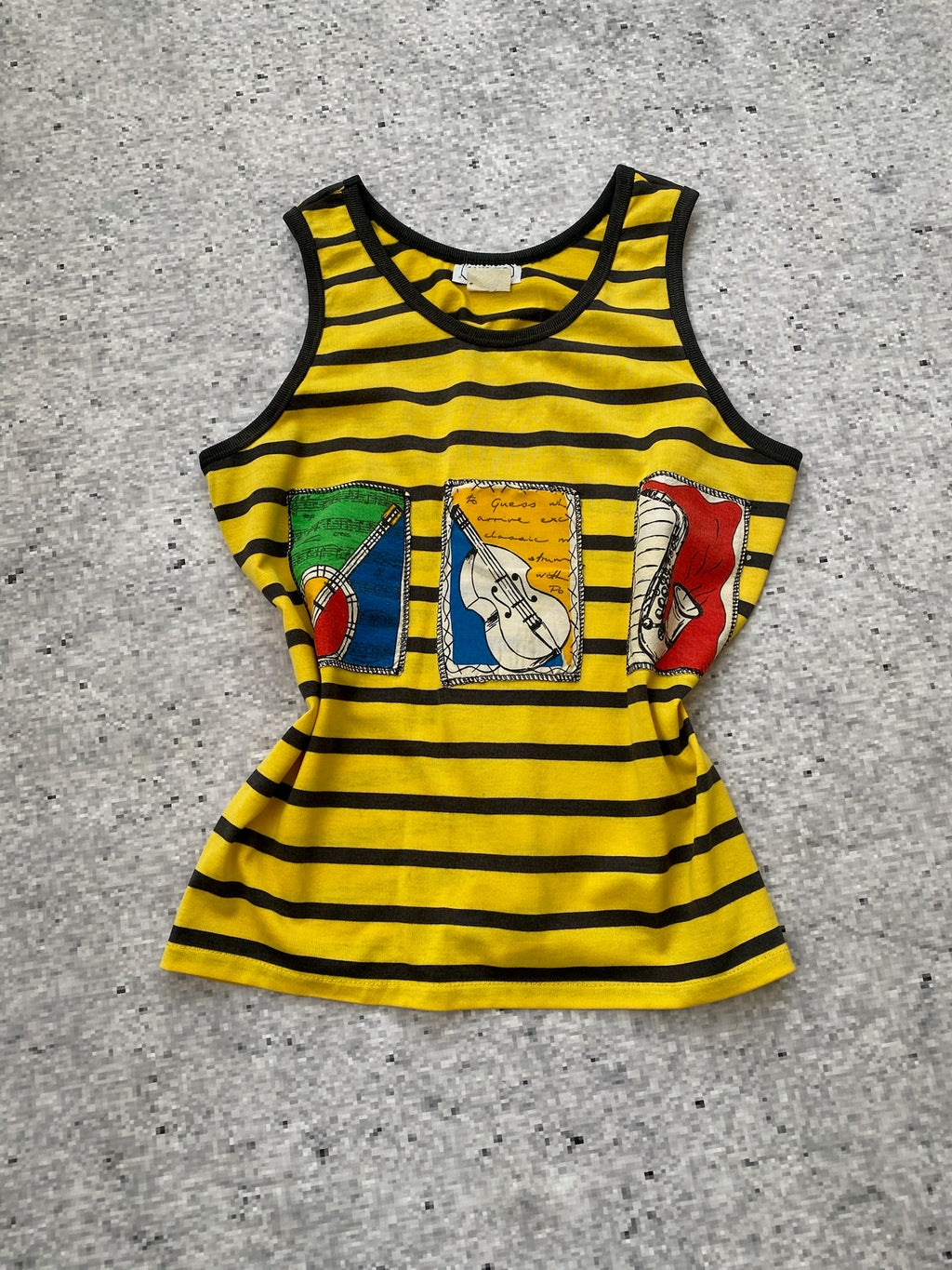 vintage stripped yellow eurosummer tank top
