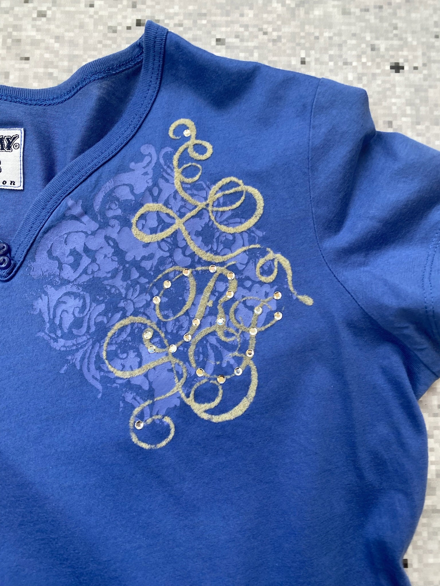 Replay y2k snatched v-neck grunge blue top