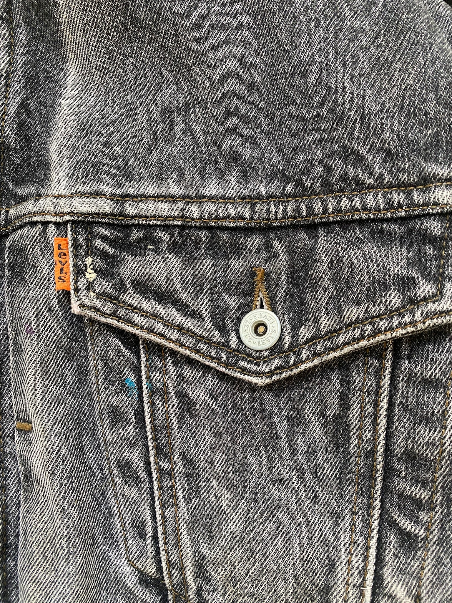 90s Orange Tab Pleated Distressed Levi's Type 3 Trucker Jacket