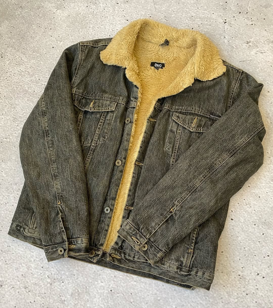 Warm D&G Denim Jacket with Rabbit Fur Lining for 45$ ⚡️