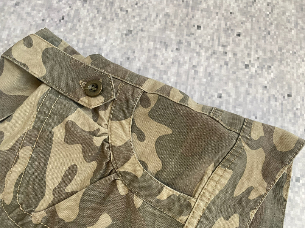 Low Rise Camo Military Mini Shorts