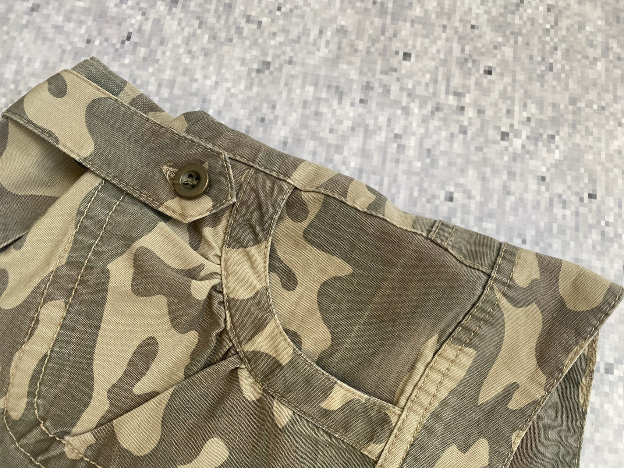 Low Rise Camo Military Mini Shorts