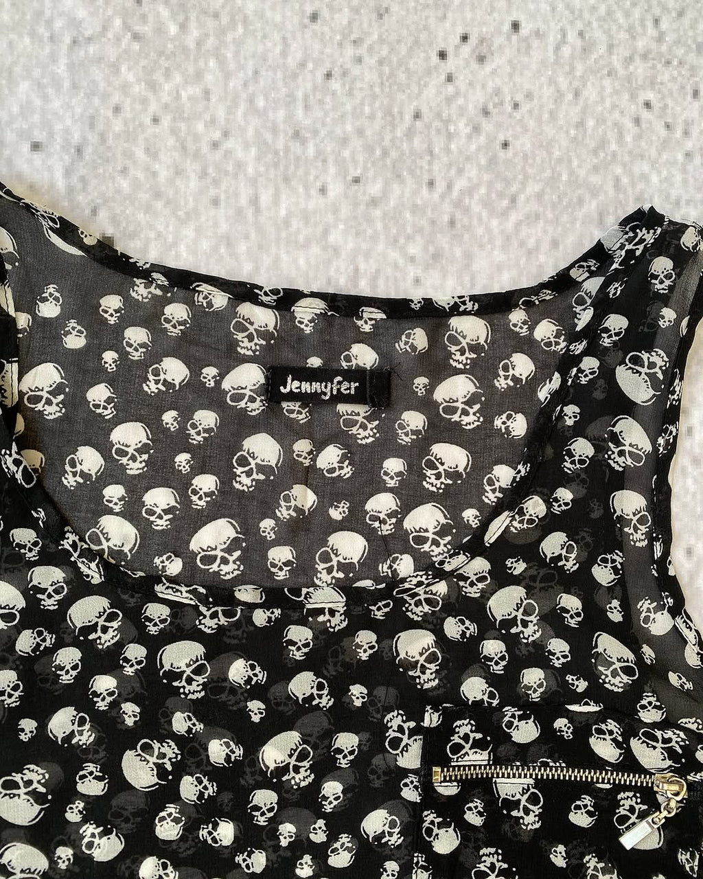Early 2010s Mesh Flowy Skull Top  ⚡️ — image 2