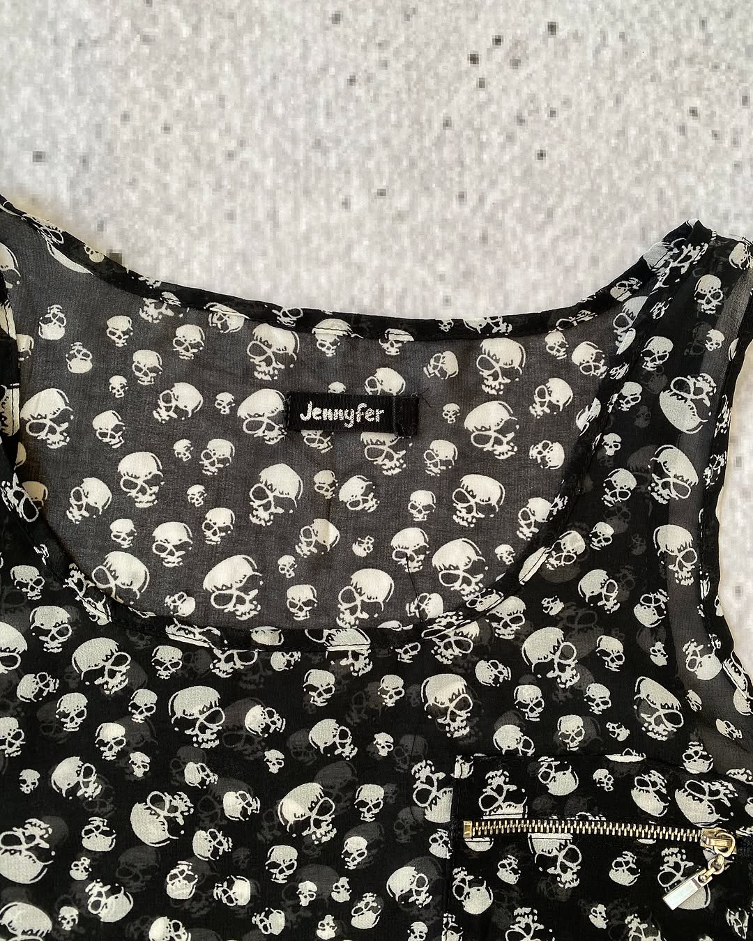 Early 2010s Mesh Flowy Skull Top  ⚡️ — image 2