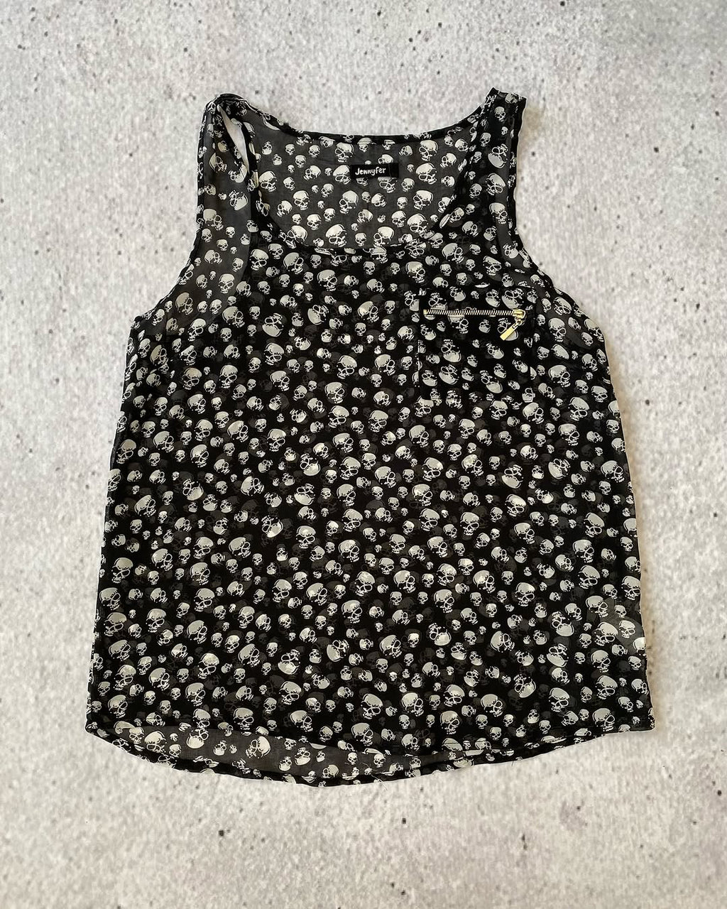 Early 2010s Mesh Flowy Skull Top for 13$ ⚡️