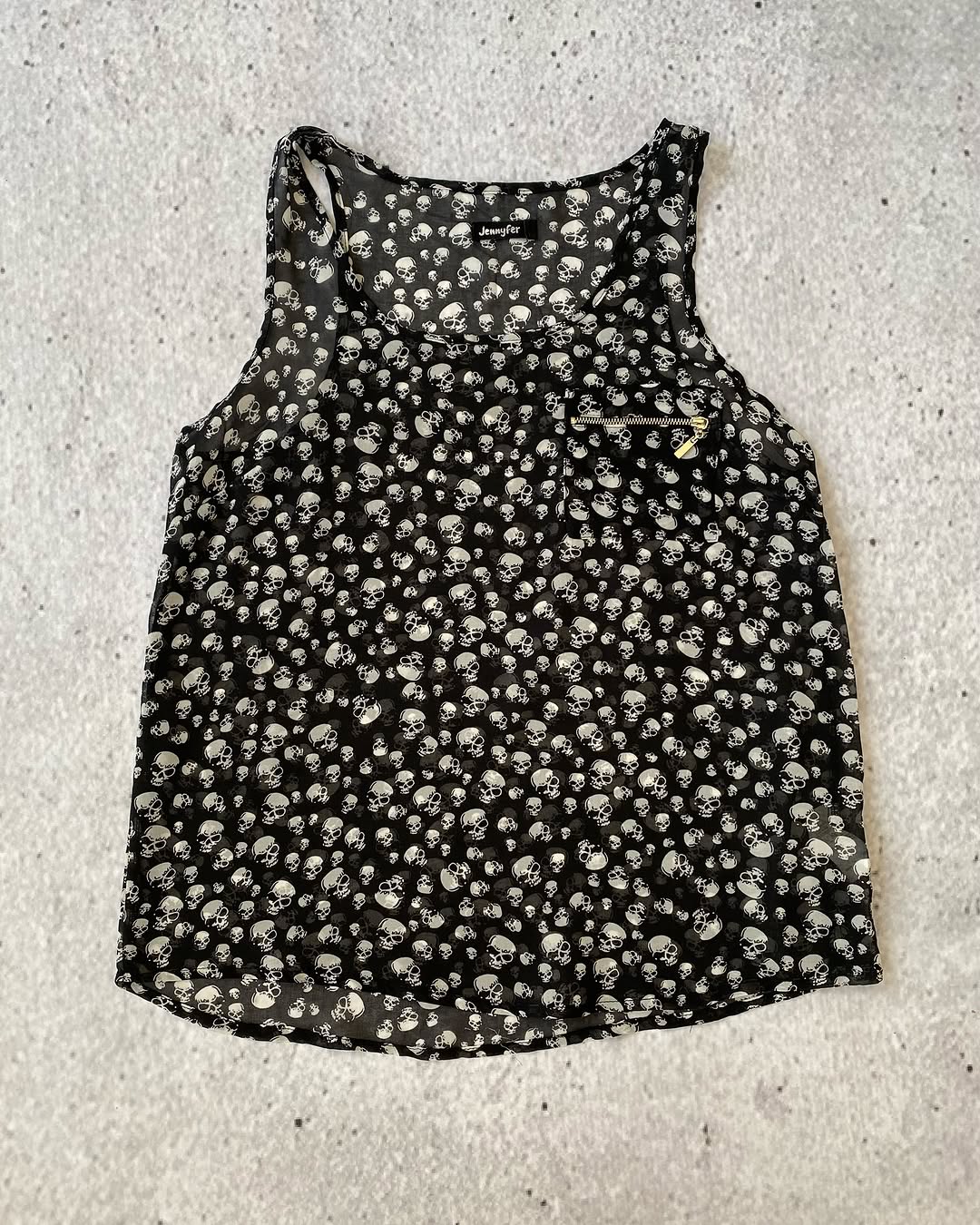 Early 2010s Mesh Flowy Skull Top for 13$ ⚡️