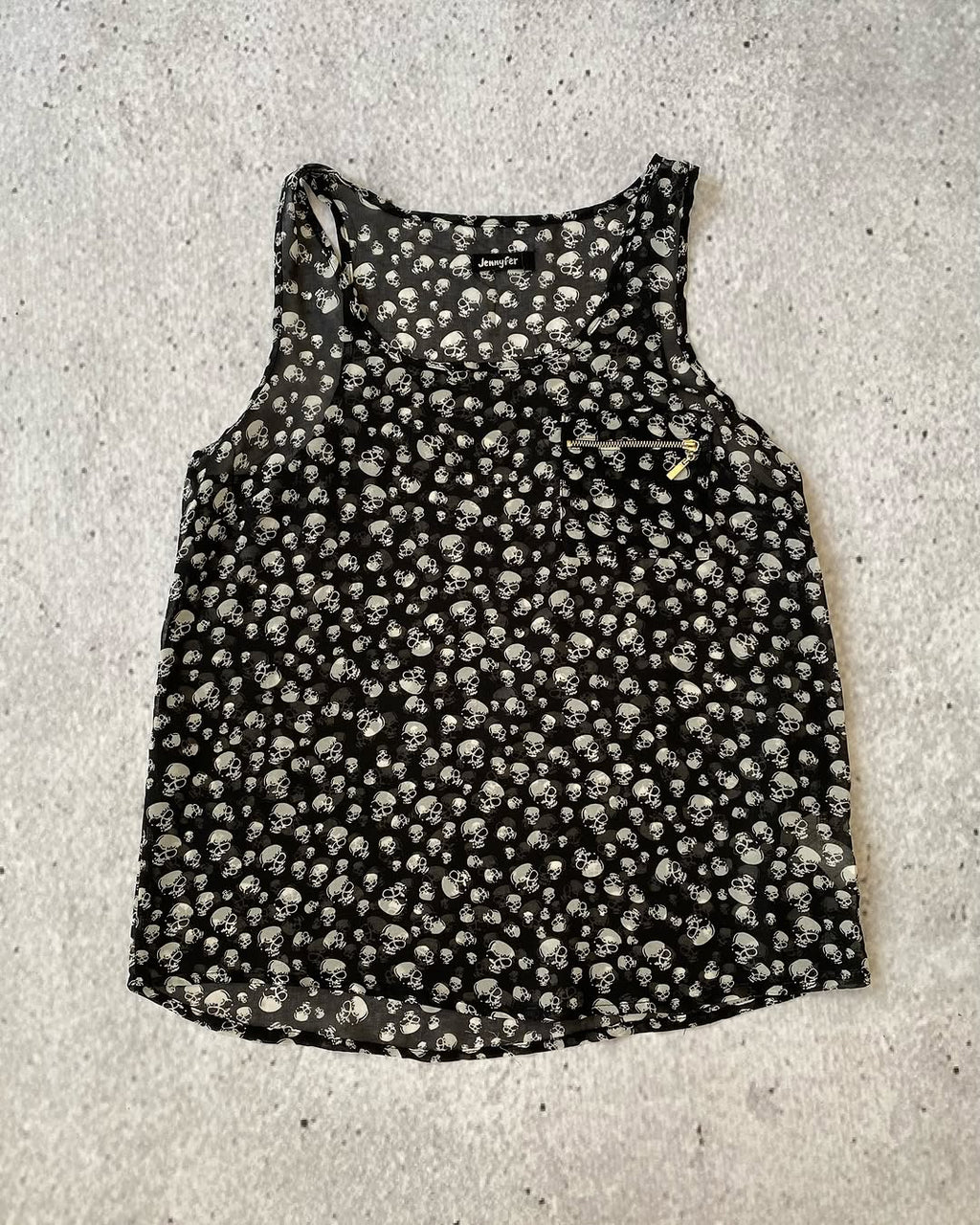 Early 2010s Mesh Flowy Skull Top  ⚡️ — image 3