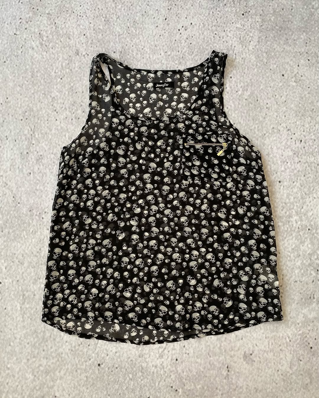 Early 2010s Mesh Flowy Skull Top  ⚡️ — image 3