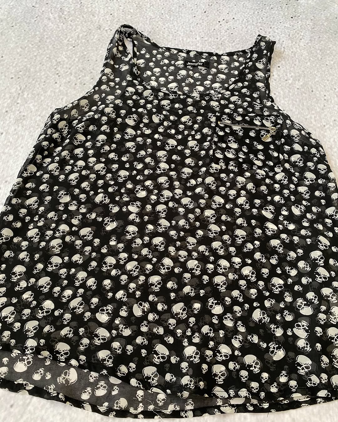 Early 2010s Mesh Flowy Skull Top  ⚡️ — image 4