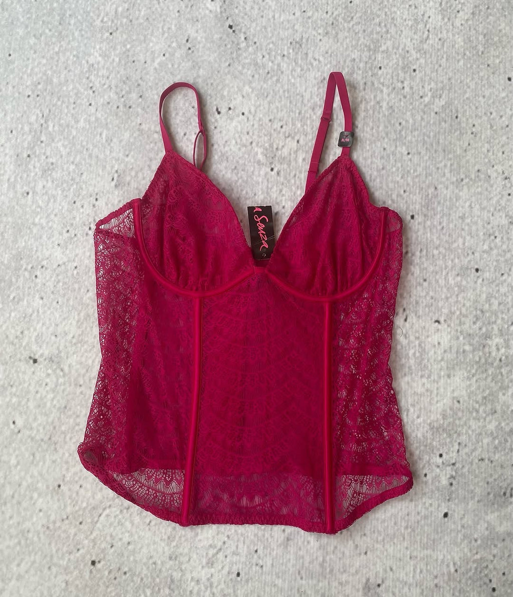 Kunty Brand New La Senza Magenta Pink Lace Corset for 18$ ⚡️