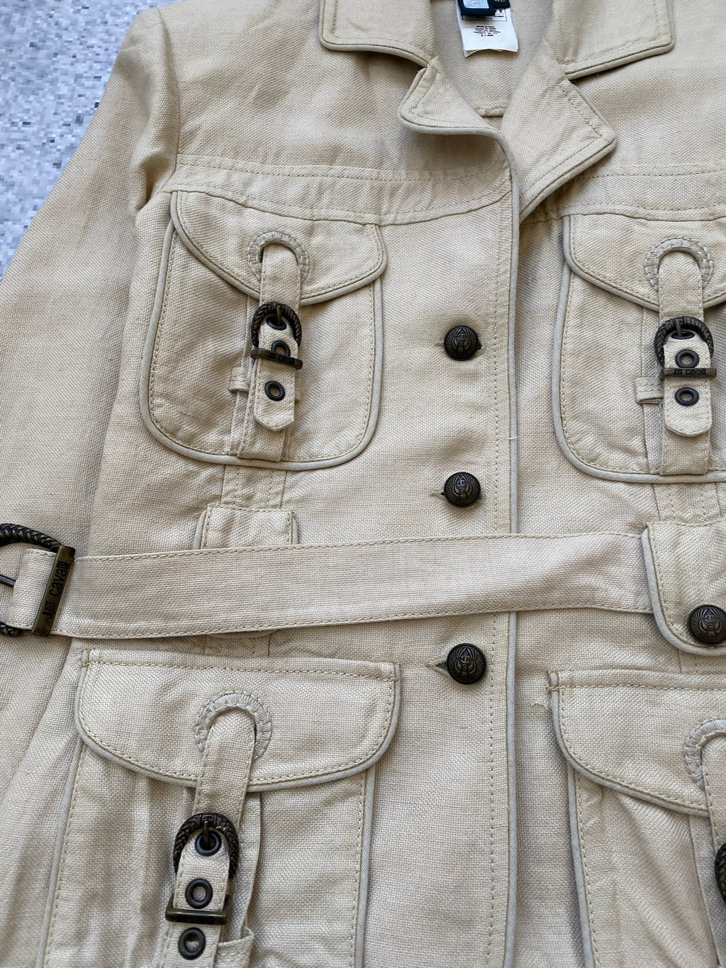 Just Cavalli Denim Padded Jacket with a ton of pockets