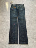Miss Sixty Slim Low Rise Floral Embroidered Jeans
