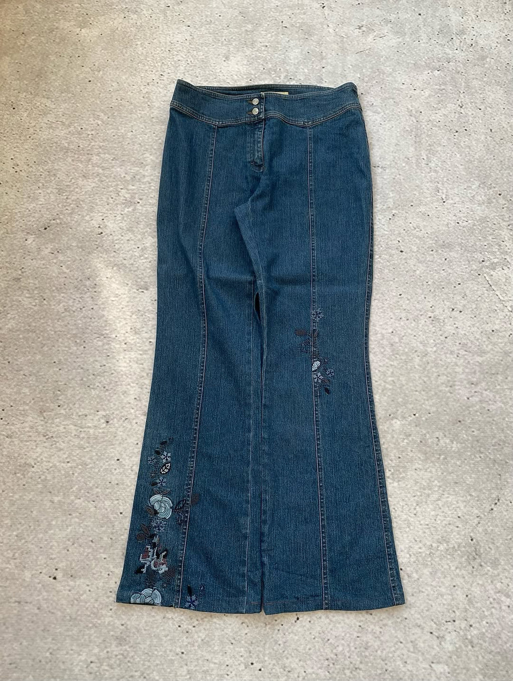 High Waist Y2k Embroidered Jeans For The Girlies With Thin W