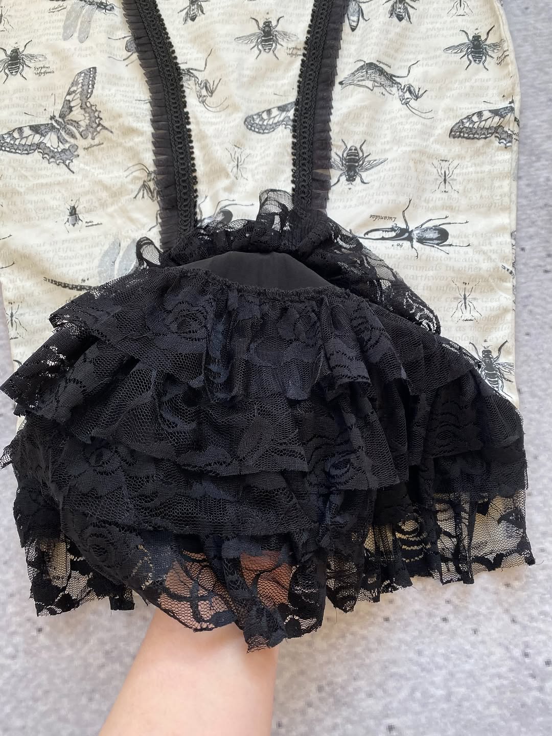 Trendy Bug Print Skirt With Ruffled Lace Details for — image 4