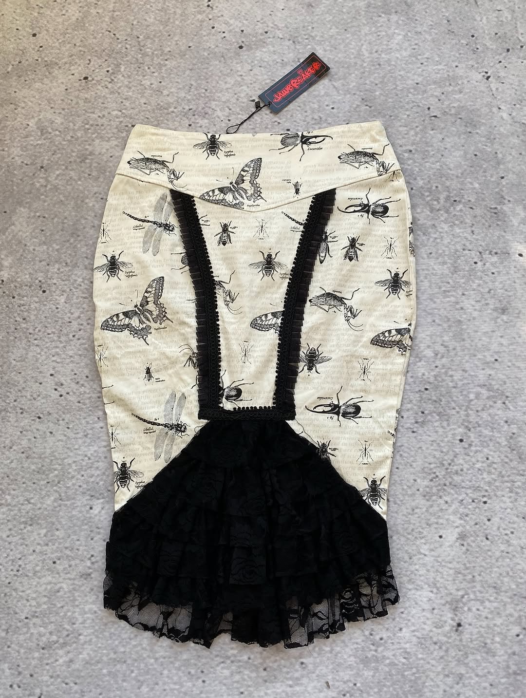 Trendy Bug Print Skirt With Ruffled Lace Details for — image 3