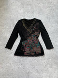 Long-Sleeve Y2k Mesh Top (Transparent Sleeves Only) For 22$