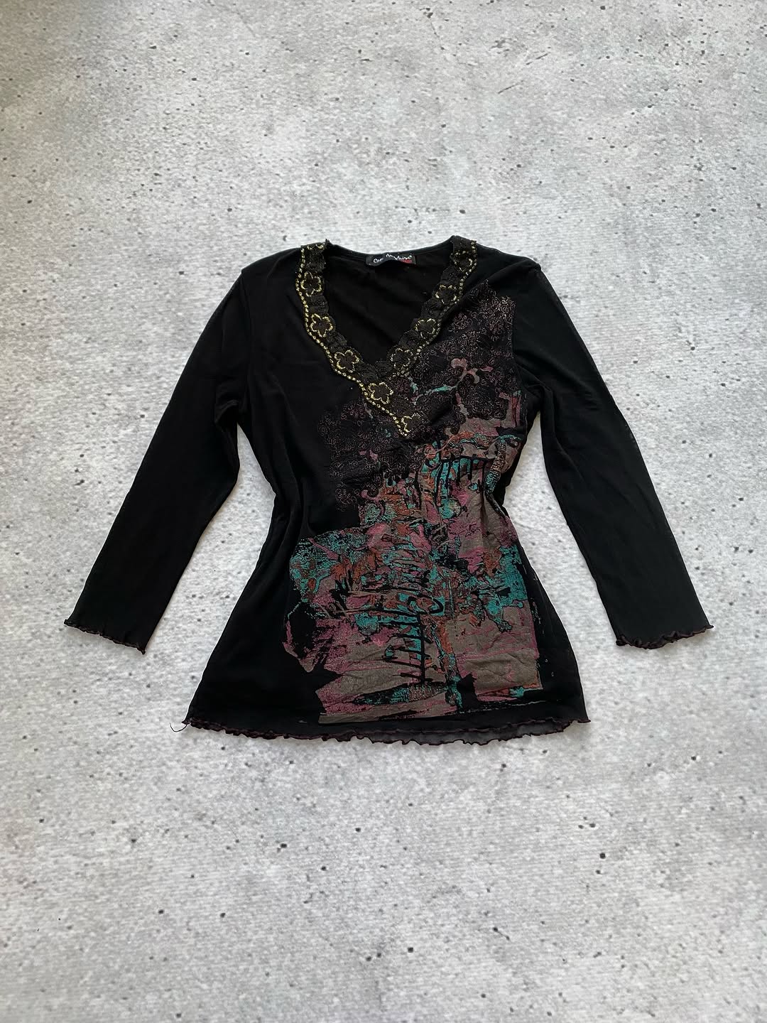 Long-Sleeve Y2k Mesh Top (Transparent Sleeves Only) For 22$