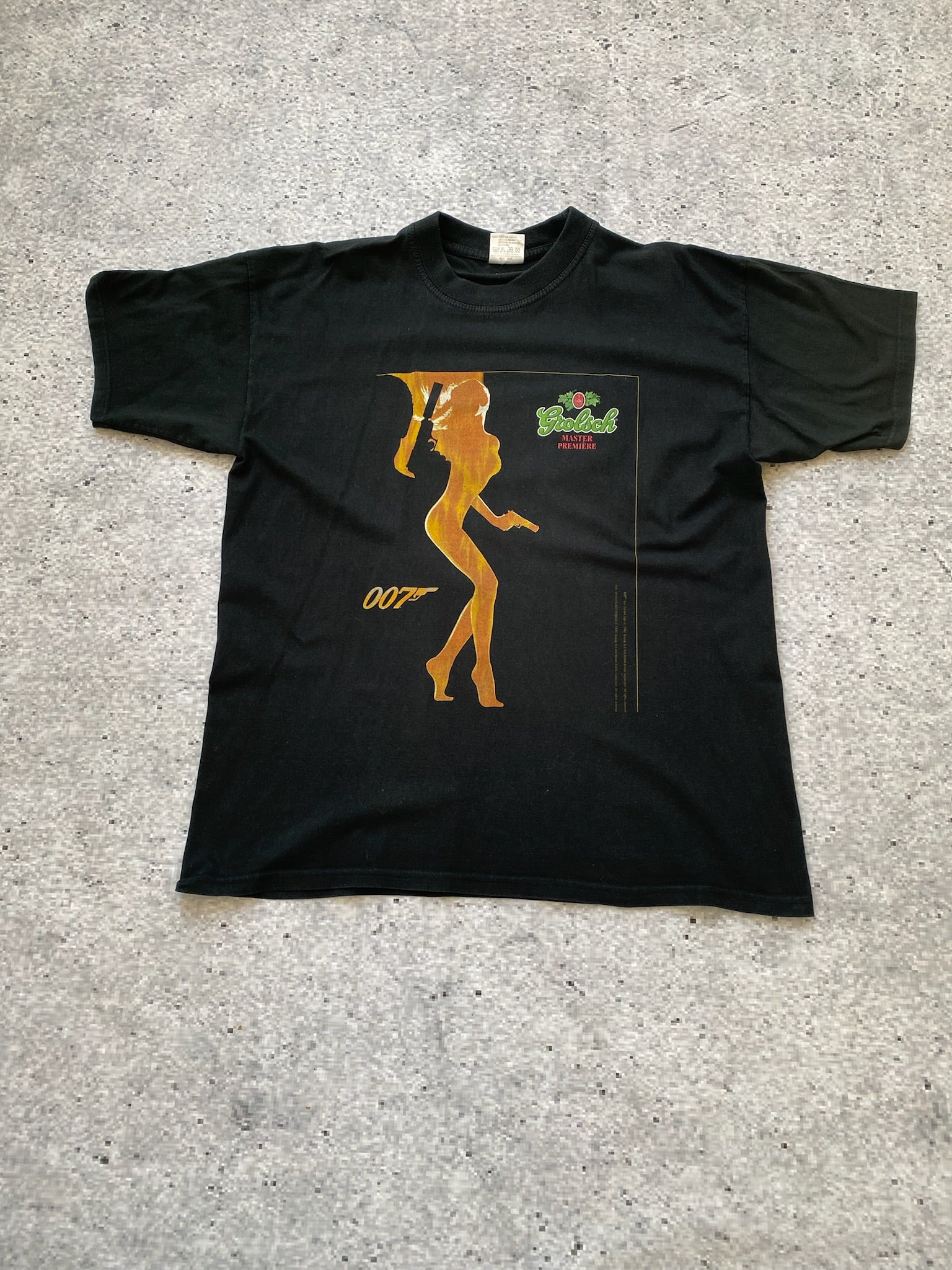 JAMES BOND 007 T-Shirt World Is Not Enough Black Official Grolsch Promo RARE