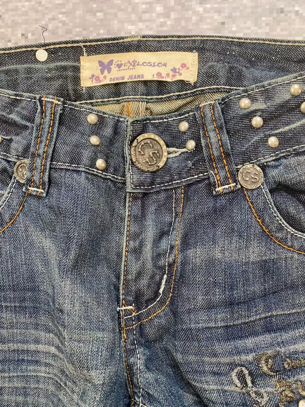 Explosion Darkwash Low Rise Straight Jeans (in tags)