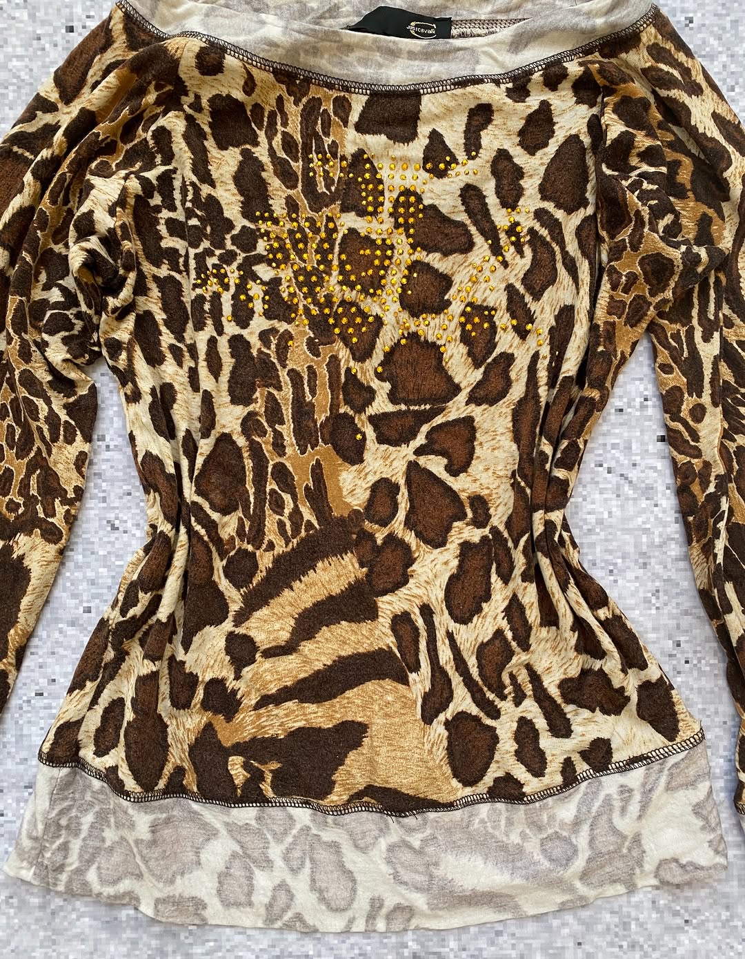 Kunty Roberto Cavalli Leopard Print Bedazzled Y2k Cotton Top  ⚡️ — image 3