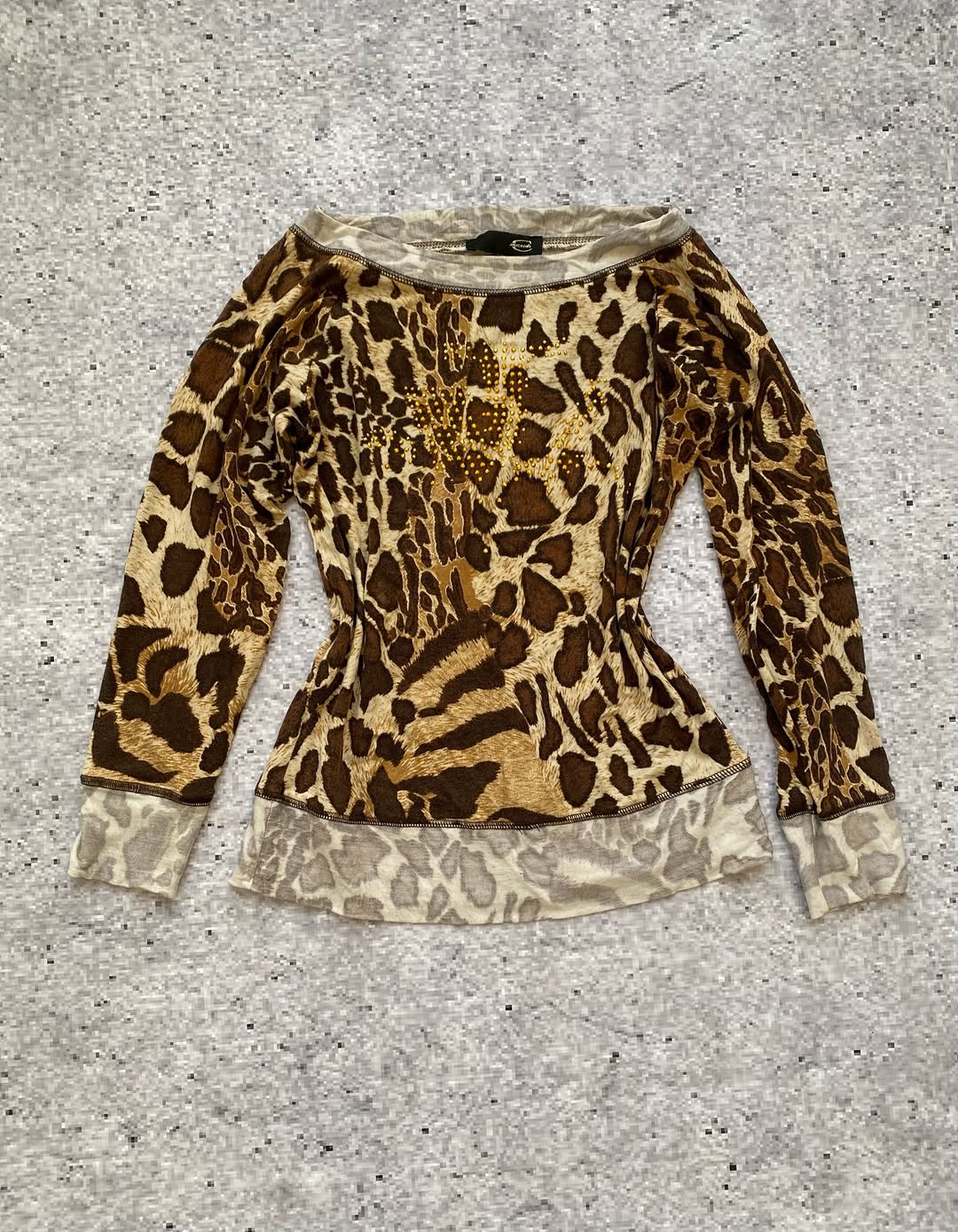 Kunty Leopard Print Bedazzled Y2k Cotton Top for 20$ ⚡️
