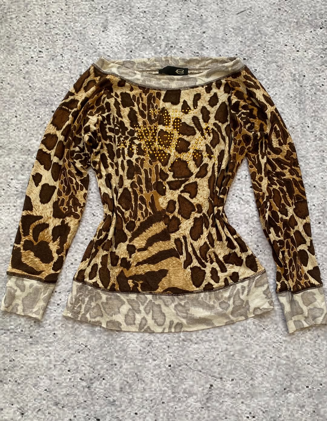 Kunty Roberto Cavalli Leopard Print Bedazzled Y2k Cotton Top  ⚡️ — image 6