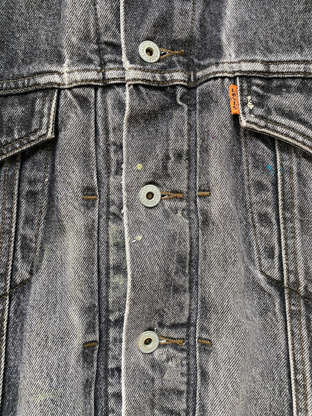 90s Orange Tab Pleated Distressed Levi's Type 3 Trucker Jacket