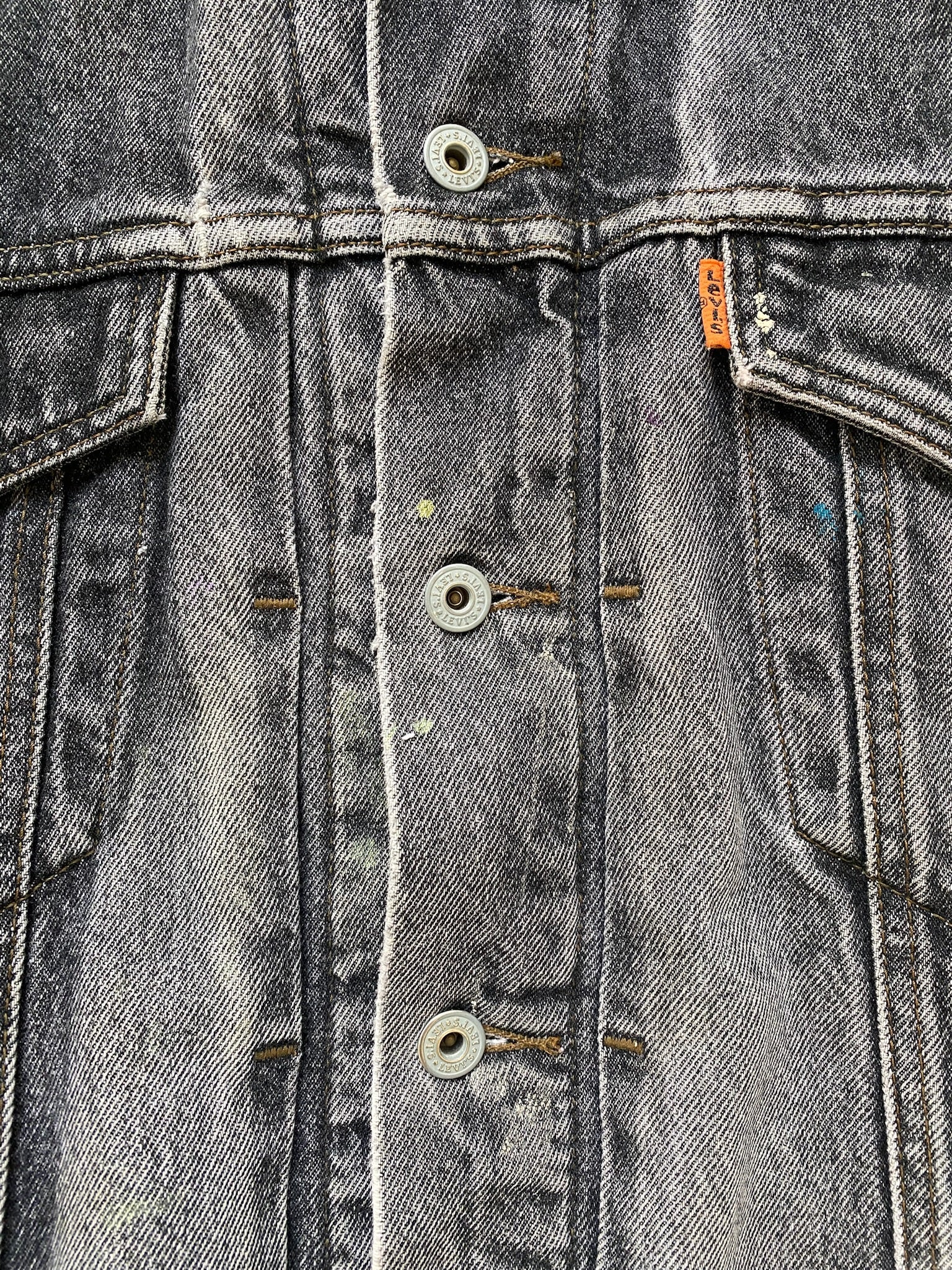 90s Orange Tab Pleated Distressed Levi's Type 3 Trucker Jacket