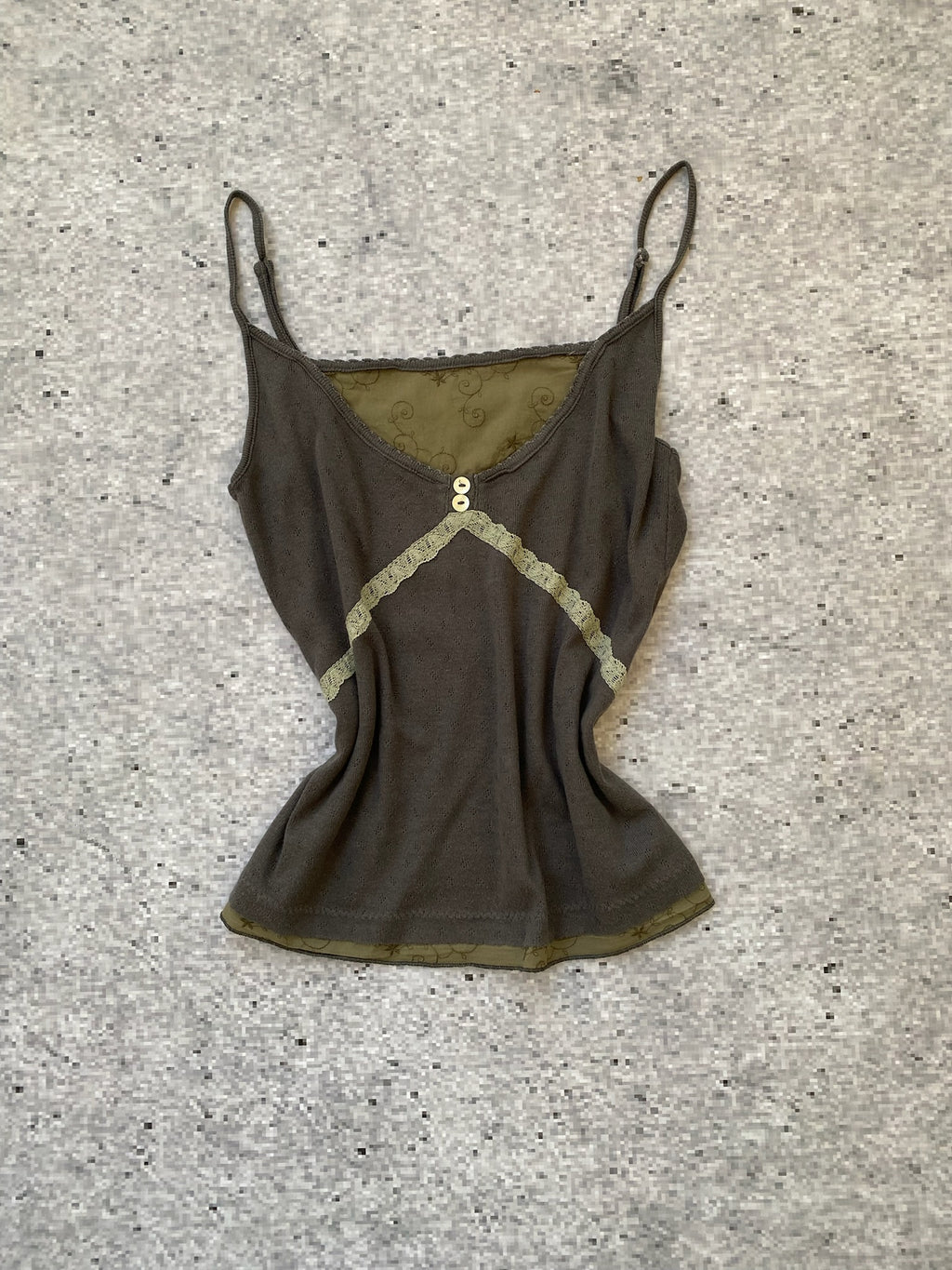 Green Fairycore cami top