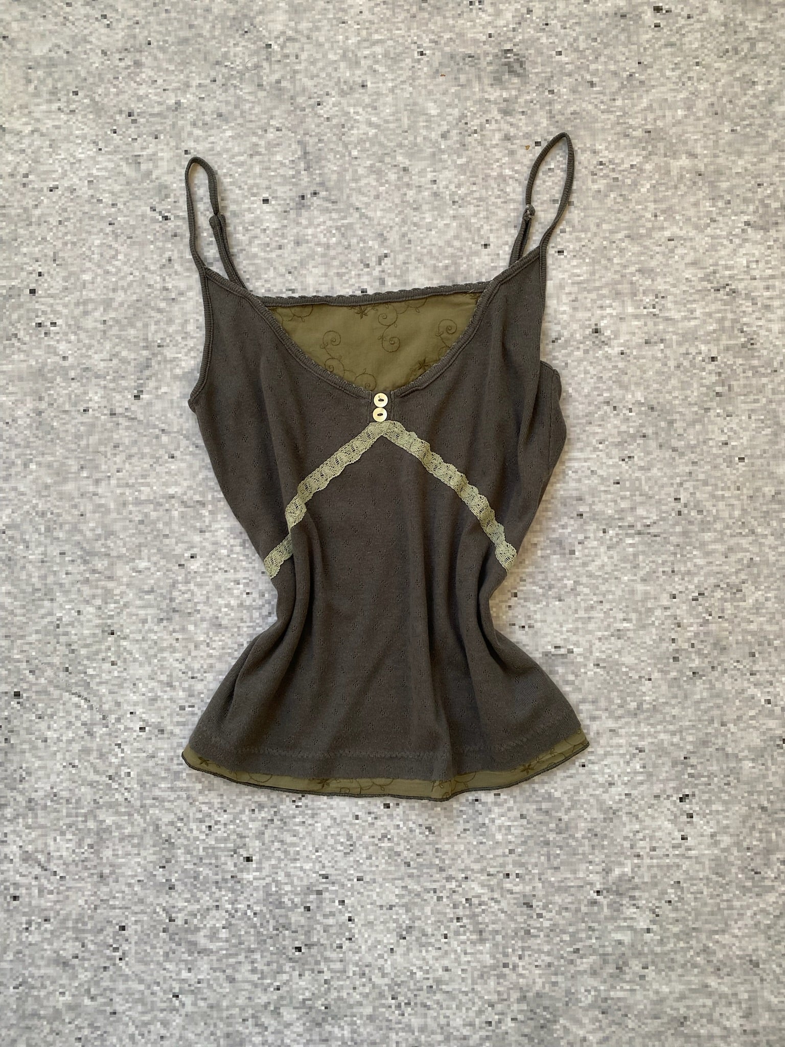 Green Fairycore cami top