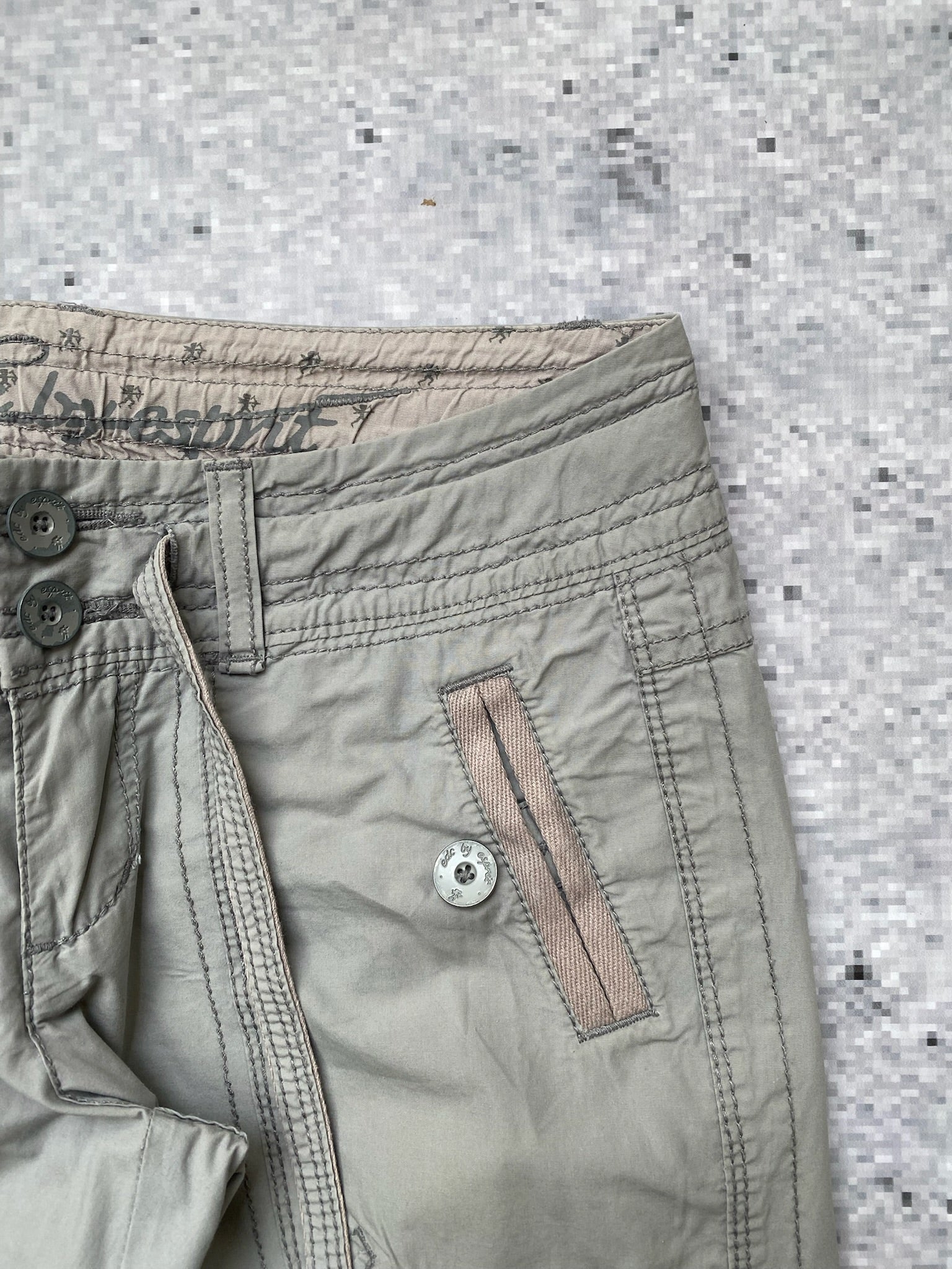 espirit gray low waisted cargo pants