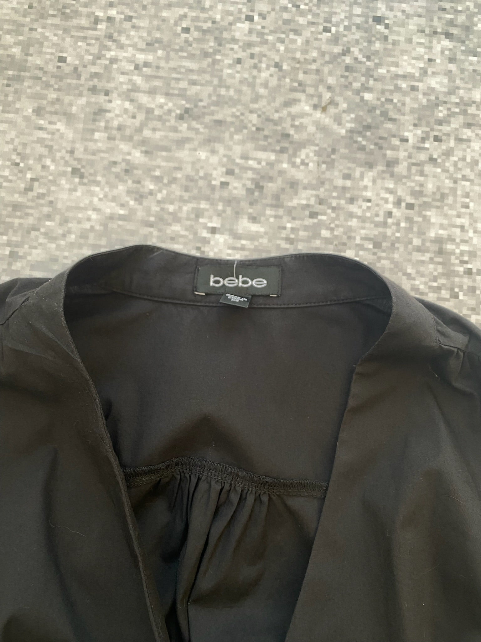 2000s Bebe Black Button-Up Shirt